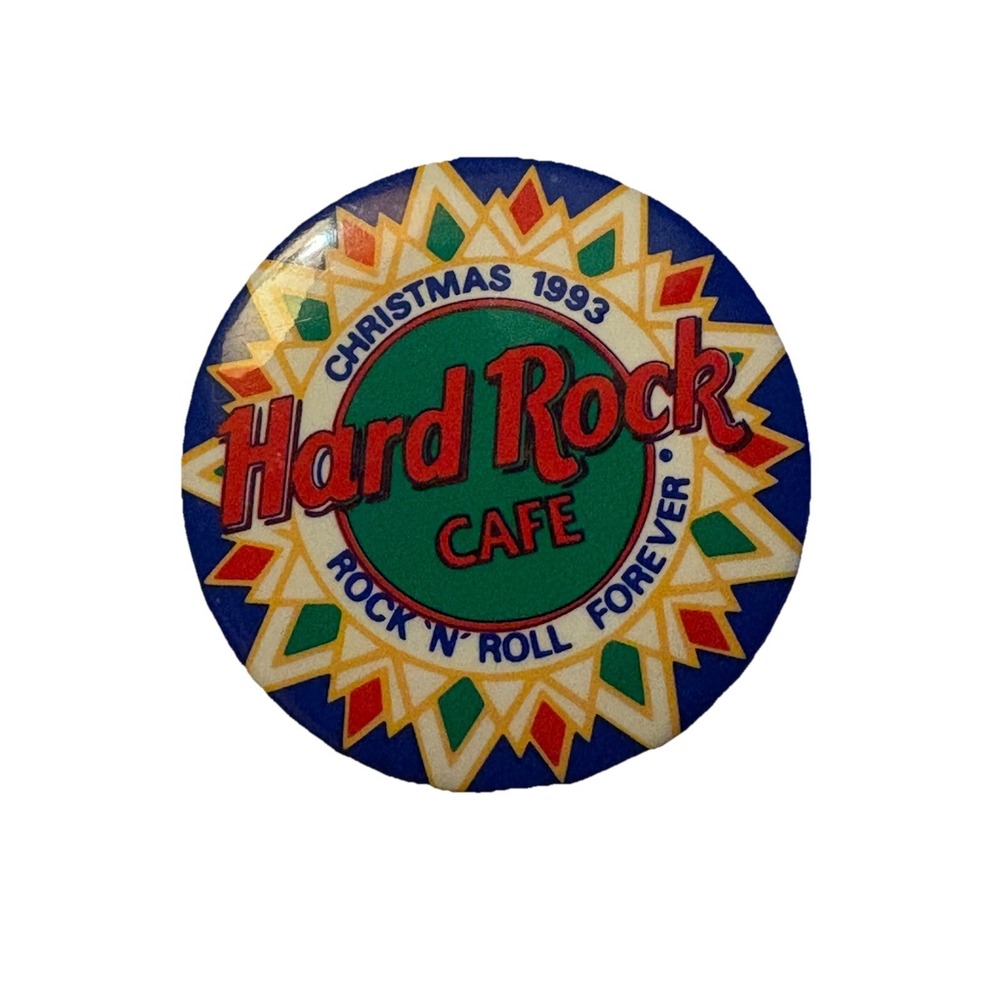 Vintage 1993 Hard Rock Cafe Christmas Snowflake Pin Xmas Jacket Button